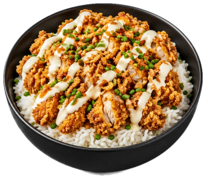 Bol de riz au poulet croustillant